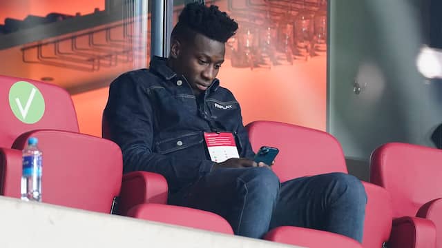 Onana is woensdag als toeschouwer aanwezig bij Ajax-PSV.