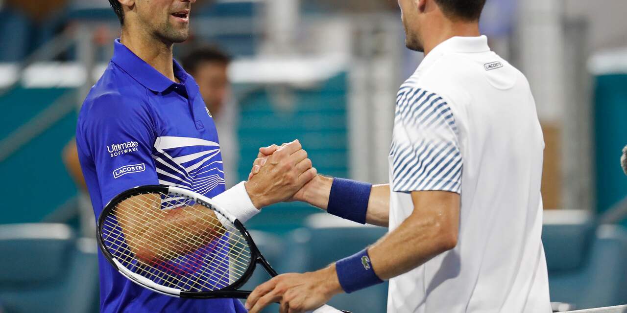 Djokovic strandt in achtste finales Miami na verlies tegen Bautista Agut