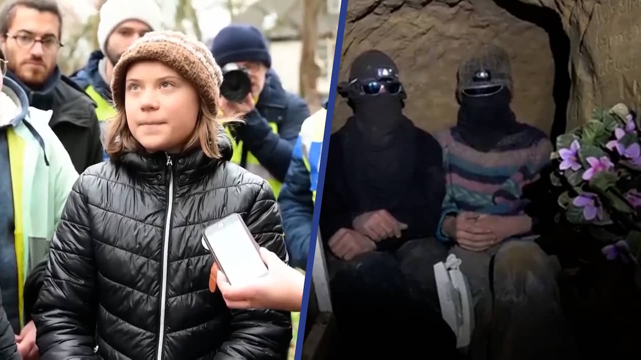 Image from video: Greta Thunberg visits German 'lignite village'