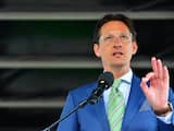Joost Eerdmans, partijleider van Leefbaar Rotterdam, houdt een toespraak.