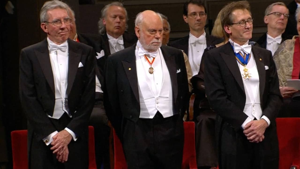 Collega Nobelprijswinnaar Feringa neemt onderscheiding in ontvangst