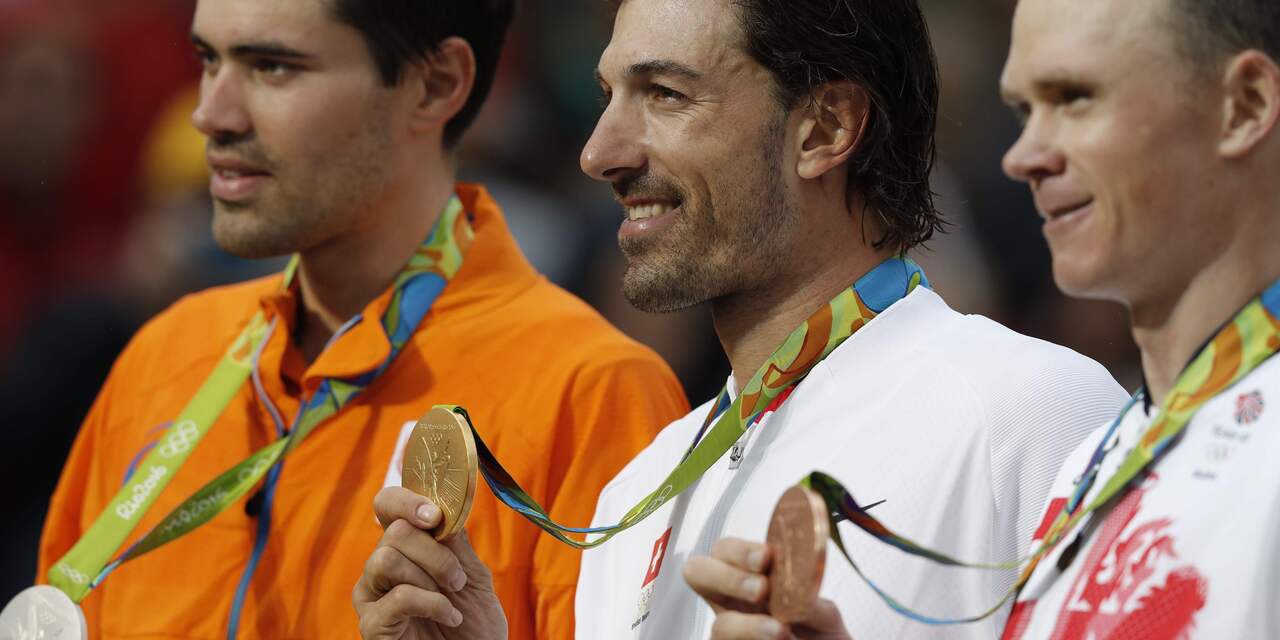 Dumoulin pakt zilver achter Cancellara in olympische tijdrit