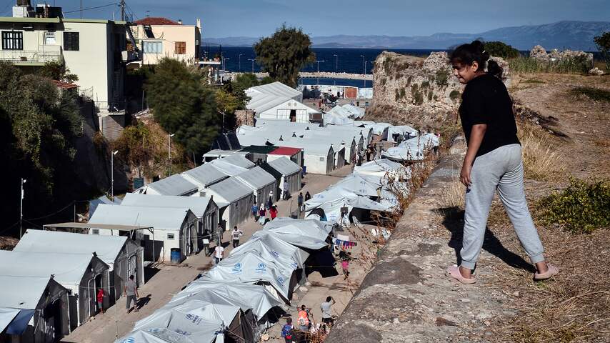 Migrantenkamp op het Griekse eiland Chios