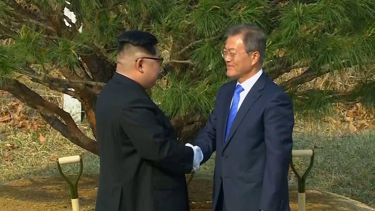 Beeld uit video: Noord- en Zuid-Korea sturen aan op permanente vrede