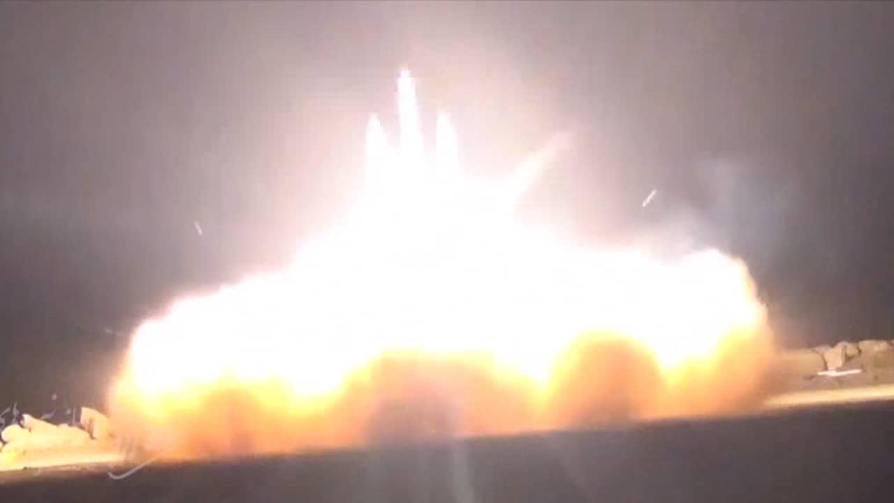 Beeld uit video: Mogelijk beelden van neerhalen Amerikaanse drone door leger Iran
