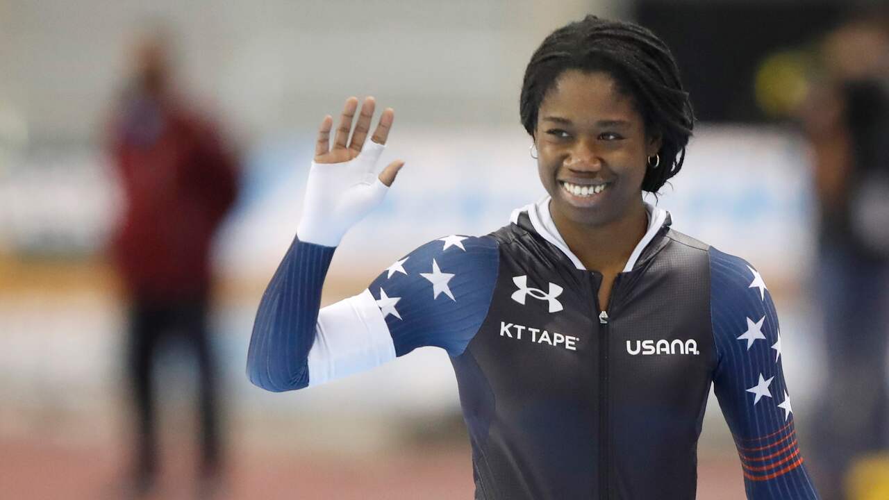 Erin Jackson was de snelste op de 500 meter.