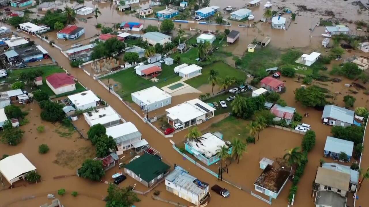 Beeld uit video: Luchtbeelden tonen schade op Puerto Rico na orkaan Fiona