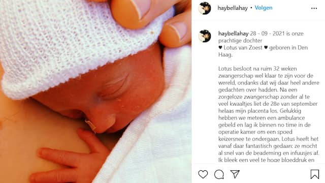 Bella Hay maakt op Instagram bekend te zijn bevallen van een dochter. (Foto: Instagram/Bella Hay)