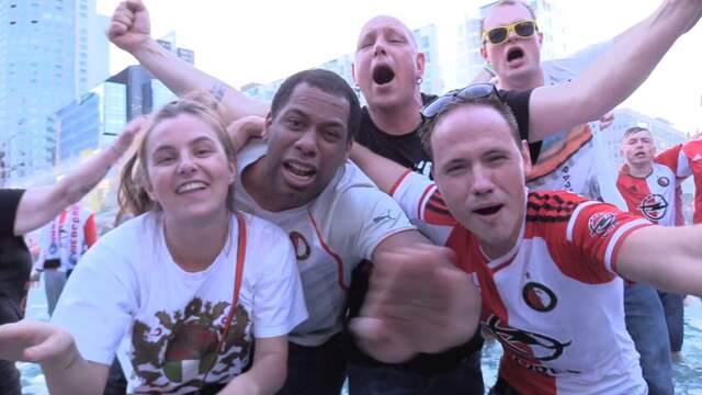 Feyenoord-supporters vieren uitbundig feest na bekerwinst