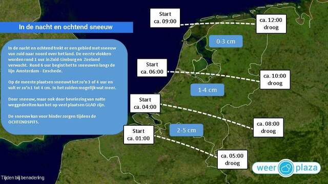 Verwacht sneeuwverloop op vrijdag