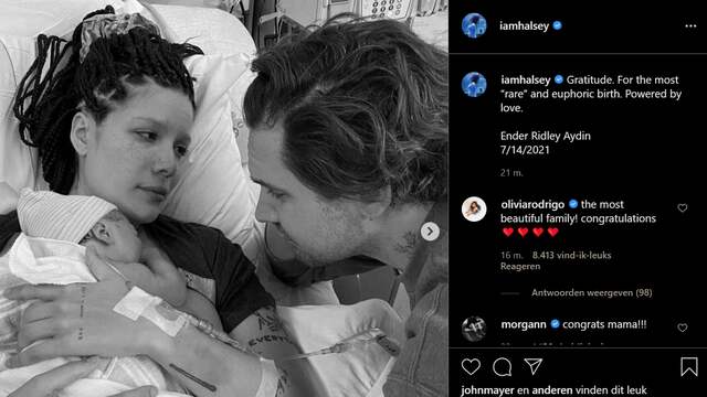 Halsey en Alev Aydin delen het babynieuws op Instagram.