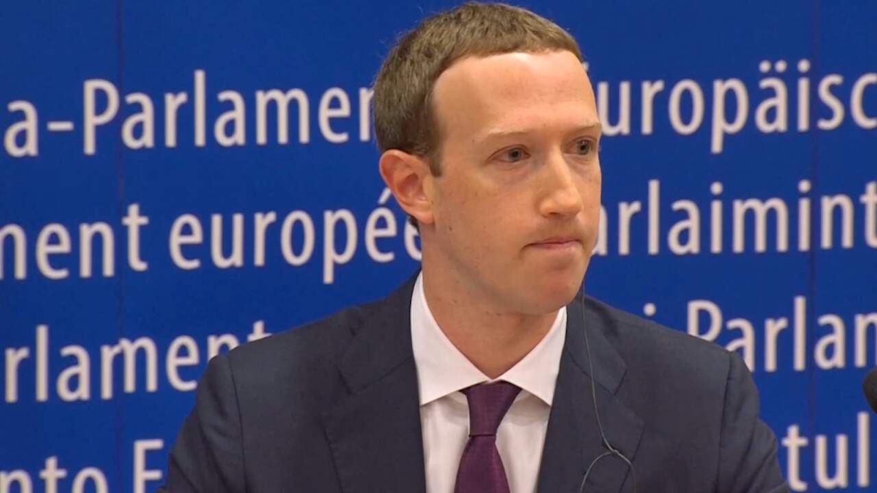 Beeld uit video: Zuckerberg zegt in Europees Parlement sorry voor datalek