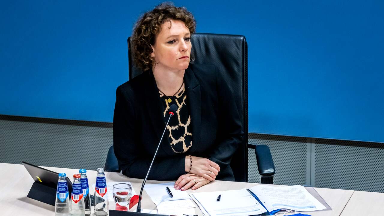 SP-Kamerlid Renske Leijten tijdens een van de verhoren van de ondervragingscommissie die onderzoek deed naar de toeslagenaffaire.