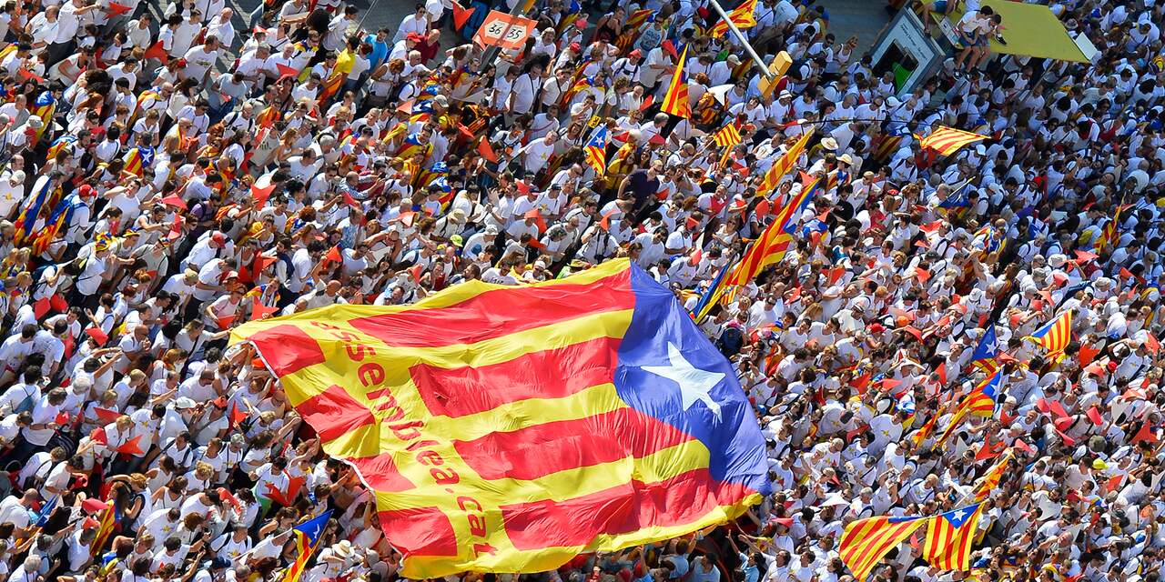 Massale betoging in Barcelona voor onafhankelijk Catalonië