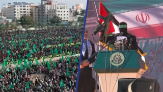Honderdduizenden Palestijnen vieren 35-jarig bestaan van Hamas