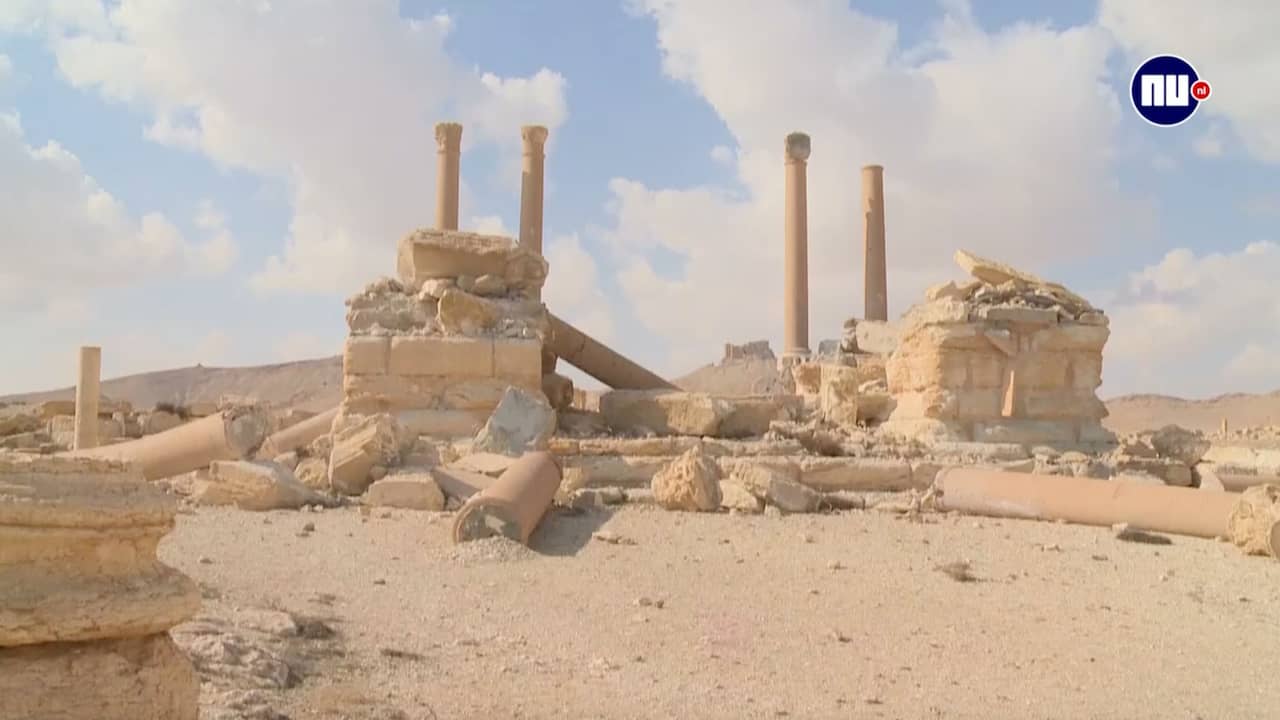 Beeld uit video: Destructie historische stad Palmyra na herovering op IS in beeld